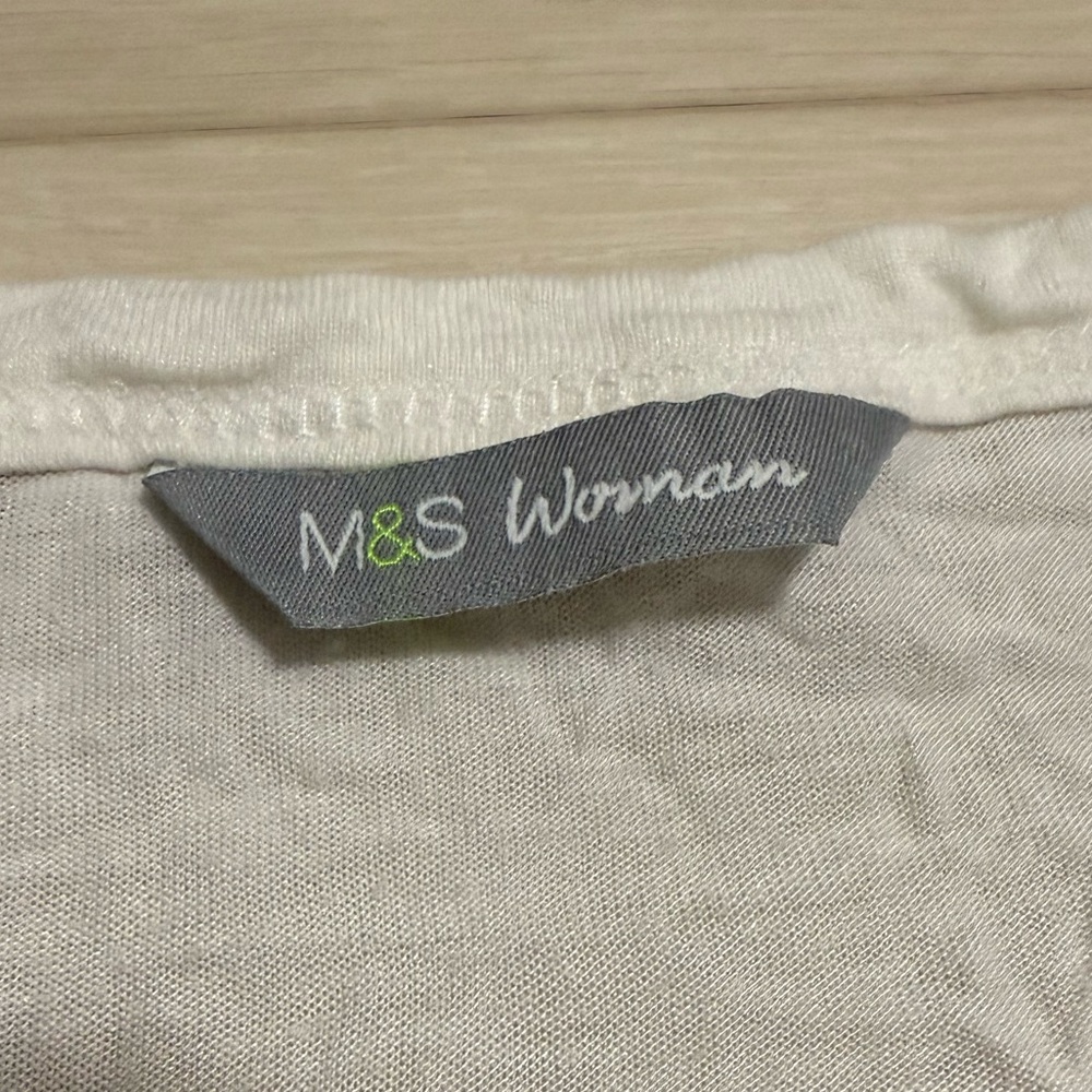 3/$10 M&S Basic Woman White Top - Picture 3 of 5